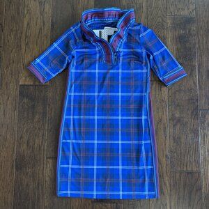 Gretchen Scott Plaid Ruffle Neck Middleton plaid dress -Size XS - NWT